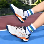 Men Women Breathable Badminton Shoes Large Size Blue Gray Tennis Sneakers for Gym Walking Training Shoes - Image 6