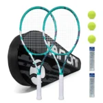 Tennis Rackets for Adults, Pre-Strung 27 Inch Tennis Racquets-2 Player Tennis Racket Set with 3 Balls,2 Grips, 2 Vibration Dampe - Image 4
