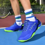 Men Women Breathable Badminton Shoes Large Size Blue Gray Tennis Sneakers for Gym Walking Training Shoes - Image 5