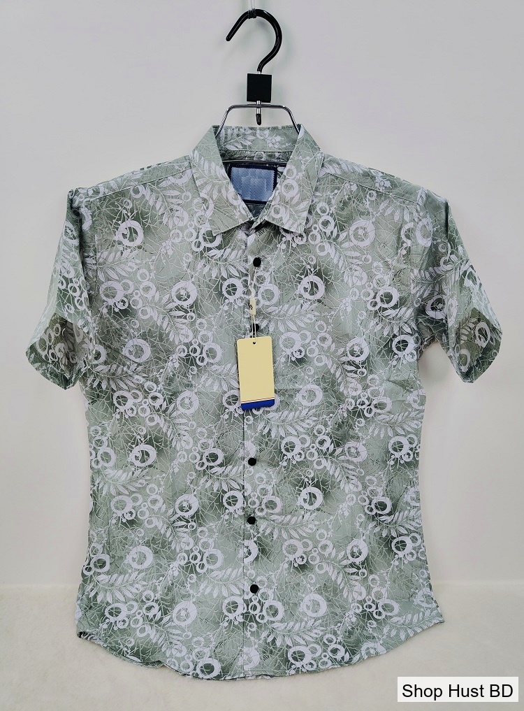 Pure Cotton Half Sleeve Print Shirt for Men's