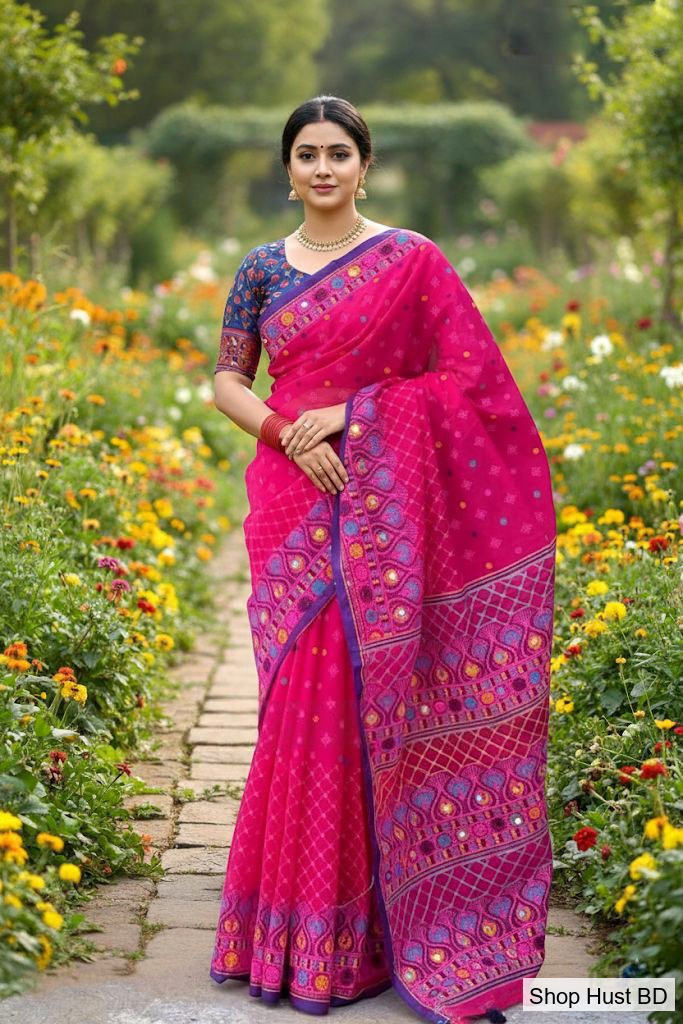 Premium Silk Boutique Skin Print Shari