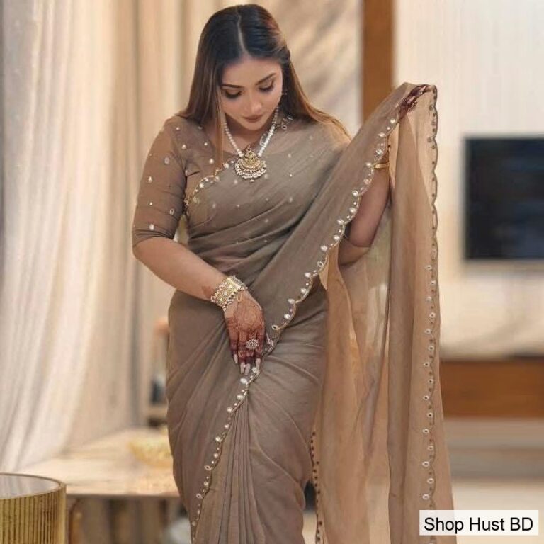 Semi Moslin Sharee with Blouse Piece