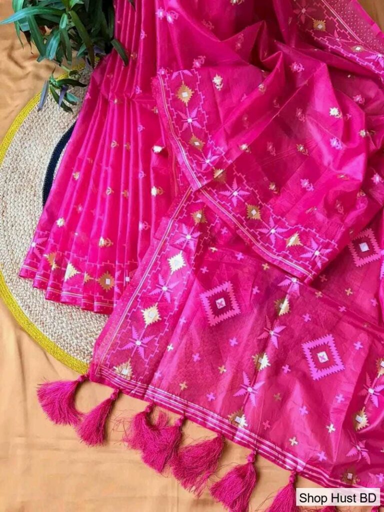 Half Silk Jamdani Print Saree