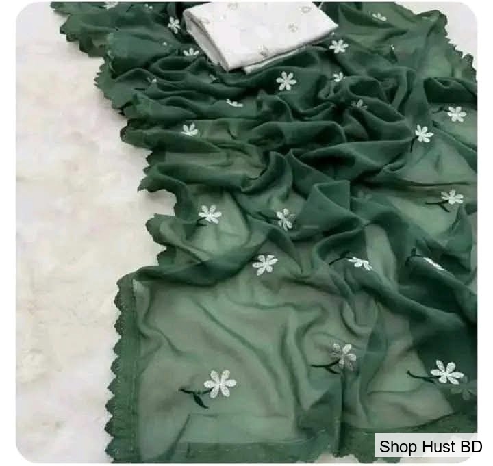 Georgette Sharee With Blouse Piece